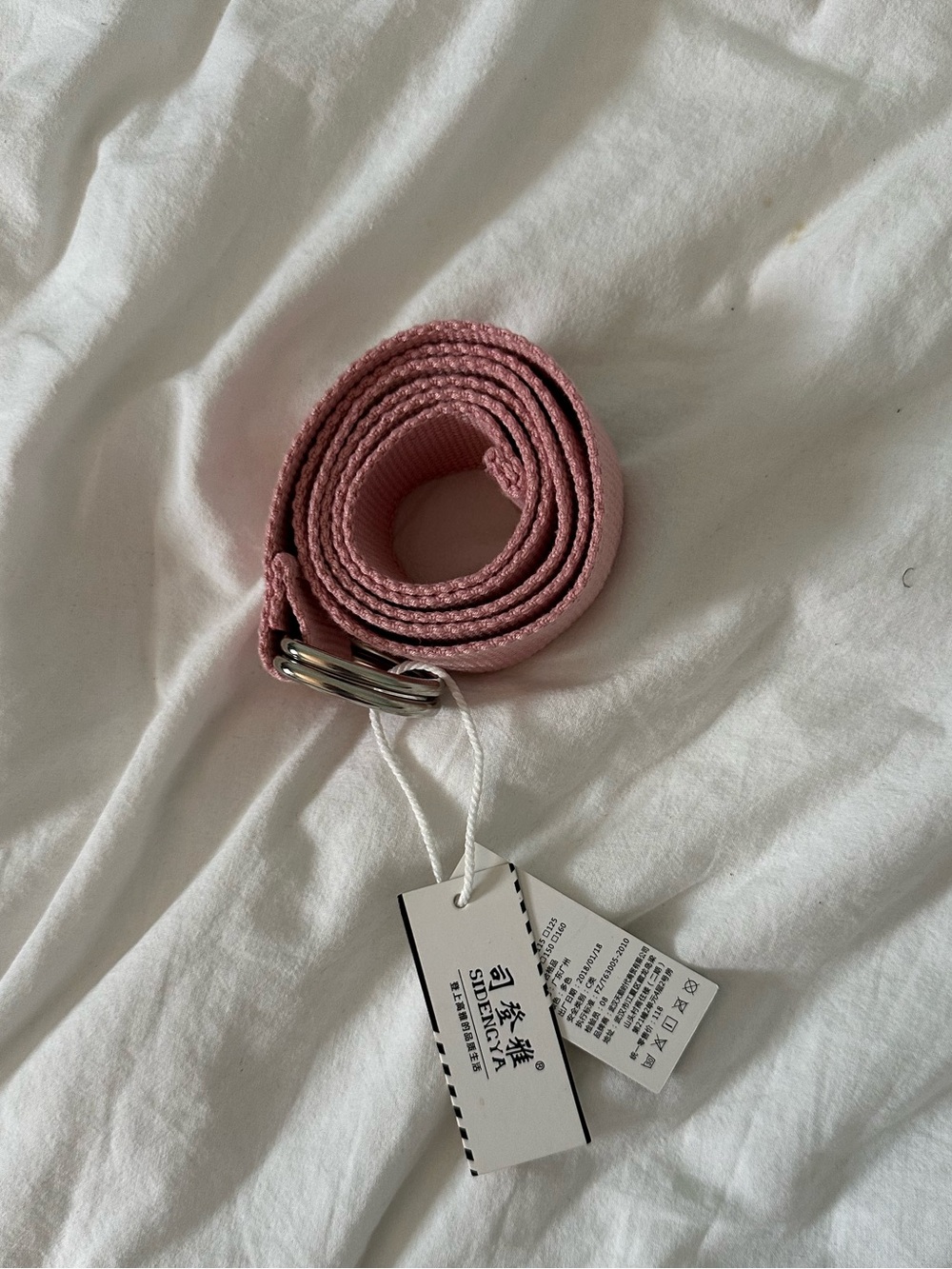 Pink Webbing D-Ring Belt